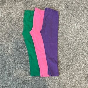 Hanna Andersson Leggings Set - Green, Pink, Purple